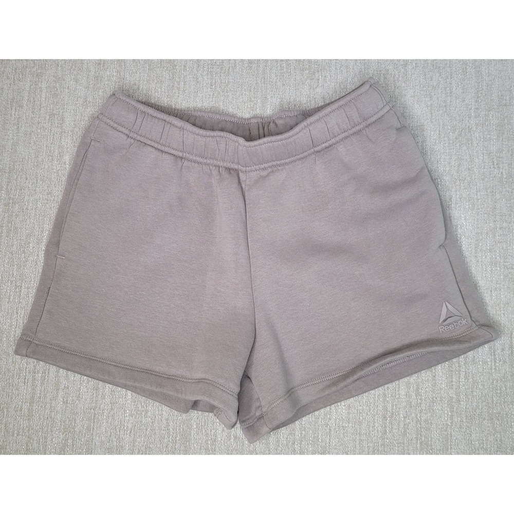 Reebok‎ Shorts Womens XS Taupe Beige Fleece Athletic Gym Workout Lounge